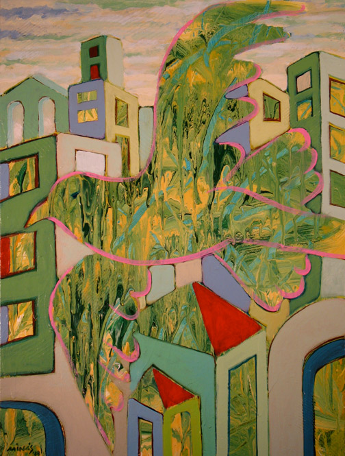 Minas Konsolas painting: Dream City Citizen (Variation 2)