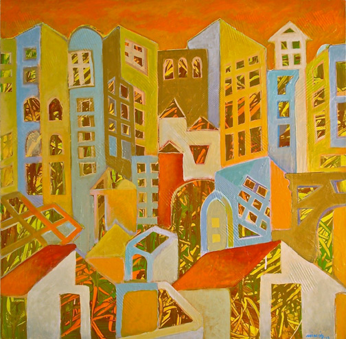 Minas Konsolas painting: Dream City (Variation 3)