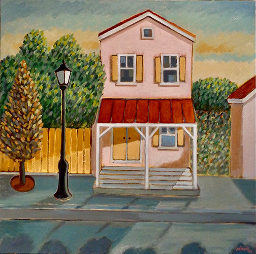 Minas Konsolas painting: Pink House