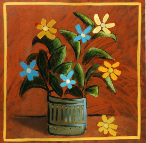 Minas Konsolas painting: Minas Konsolas painting: Flowers for Halima 